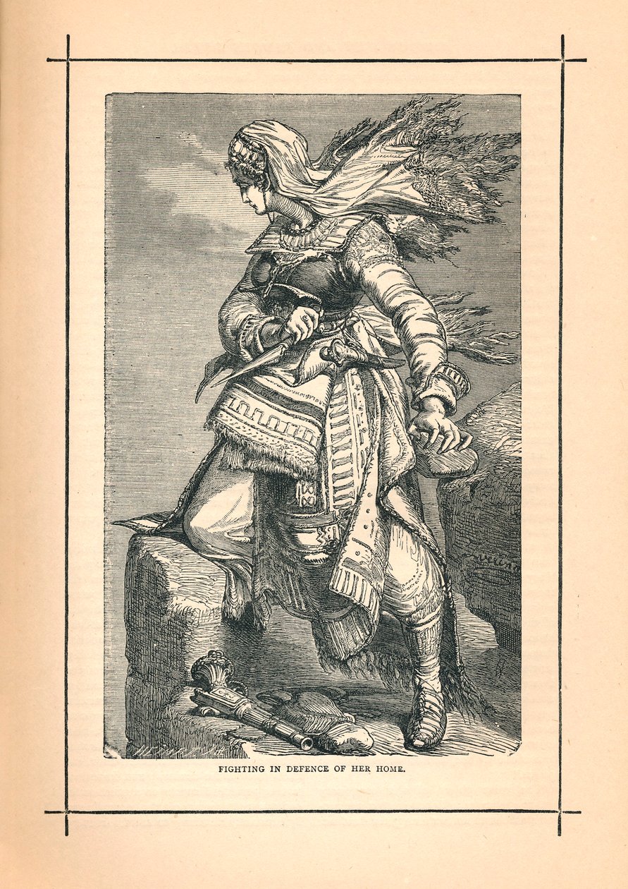 Rus işgaline karşı Schamyl için savaşan Çerkes Kadınlar, 1839 by Unbekannt