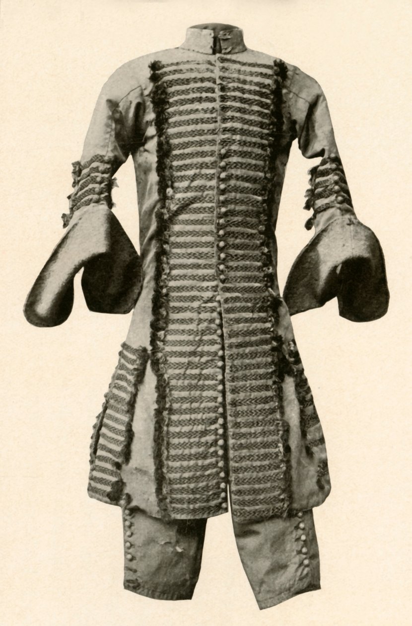 Süslü örgü ile süslenmiş ipekten ceket ve pantolon, c1680, 1937. by Unbekannt