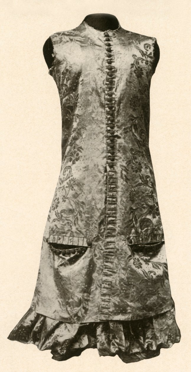 Koyu kırmızı çiçekli ipekten ceket ve tam pantolon, 1681, 1937. by Unbekannt