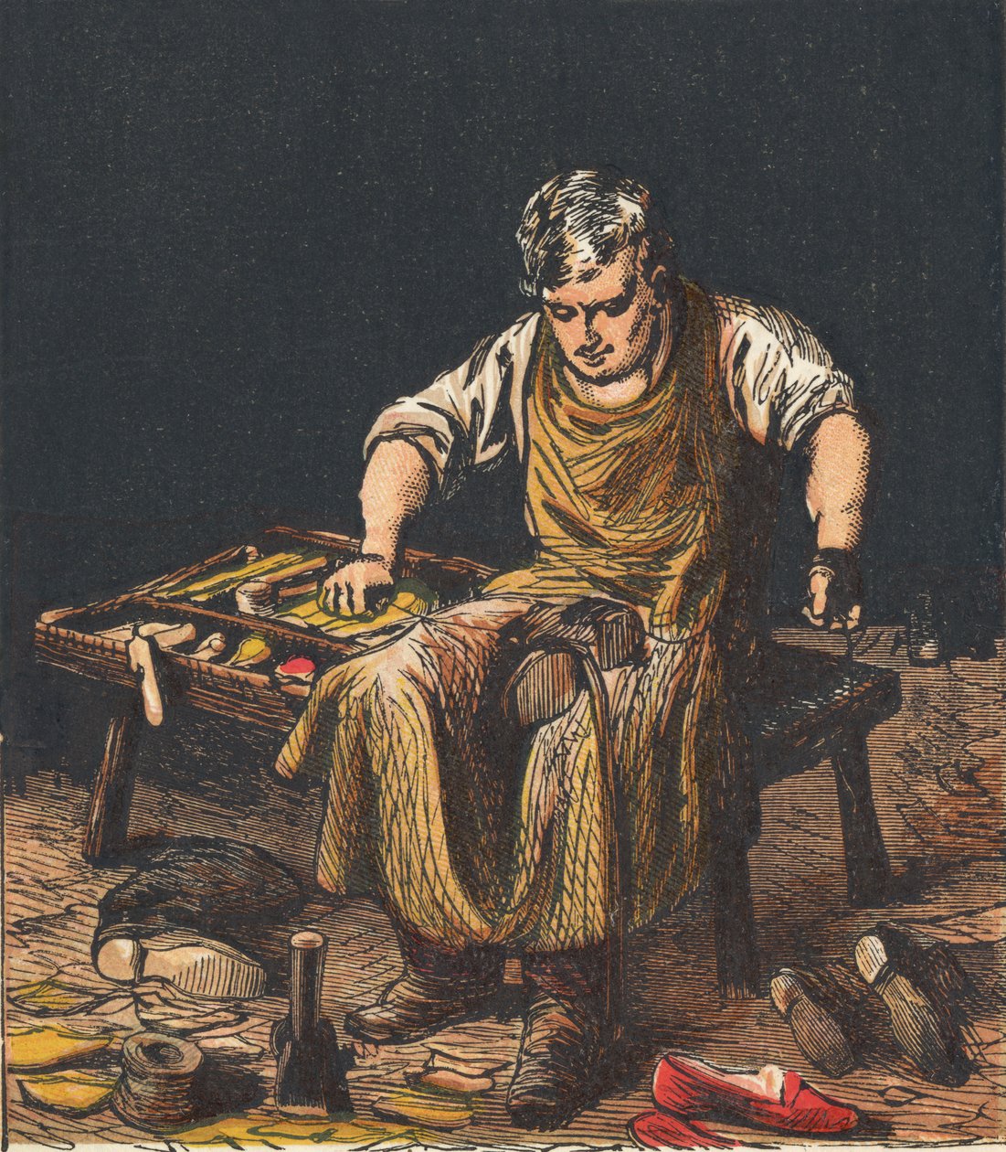 Ayakkabı tamir eden ayakkabıcı, 1867. by Unbekannt
