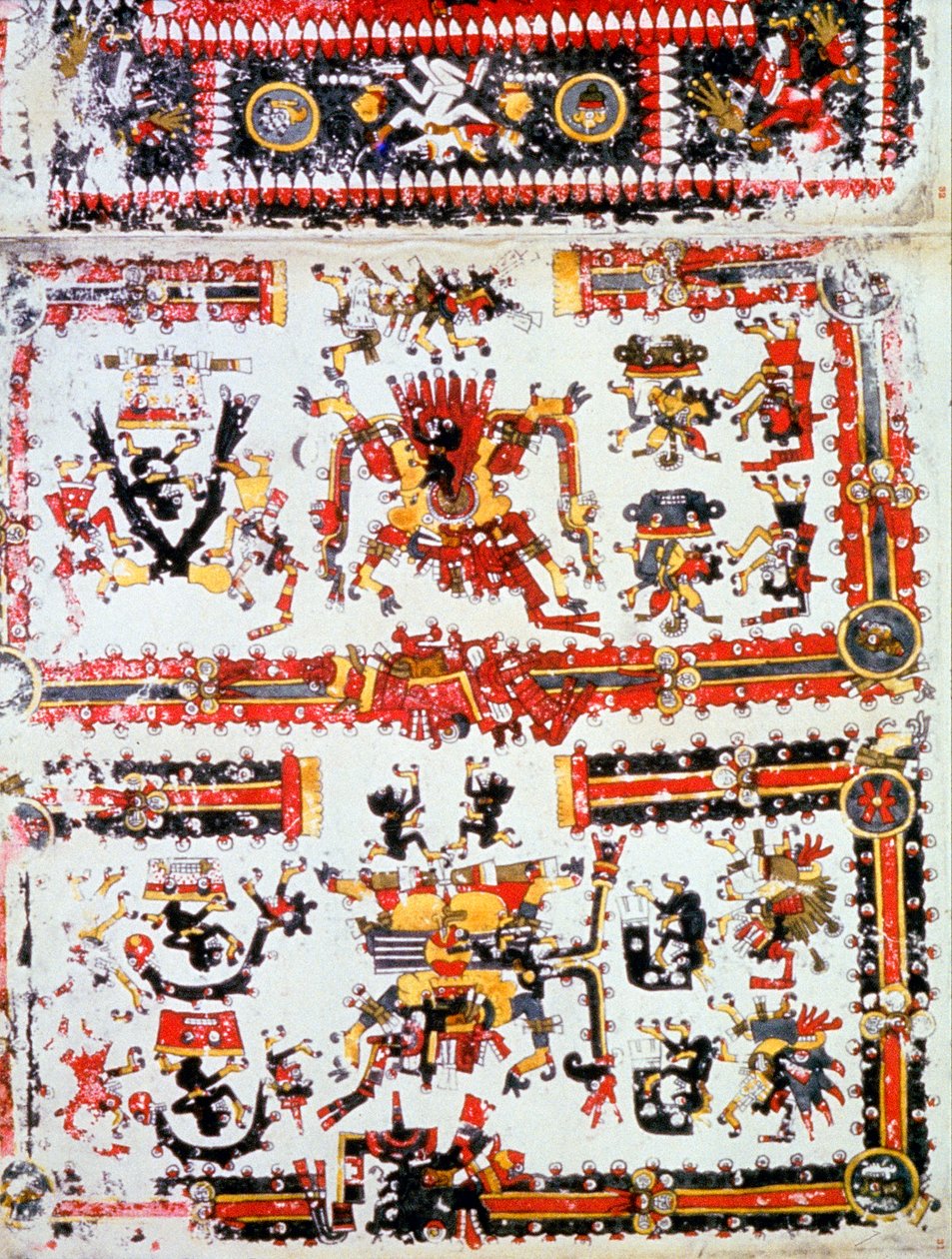 Codex Borgianus karşı karşıya gelen tanrıları gösteriyor, Mixtec, Kolomb öncesi Meksika, 12.-16. yüzyıl by Unbekannt