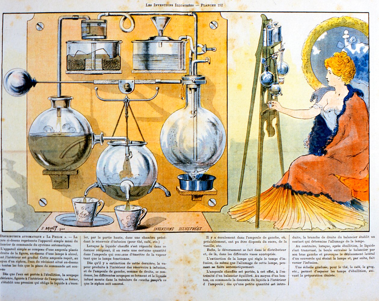 Küçük bir ruh lambasıyla ısıtılan kahve veya çay yapma makinesi, 1900 by Unbekannt