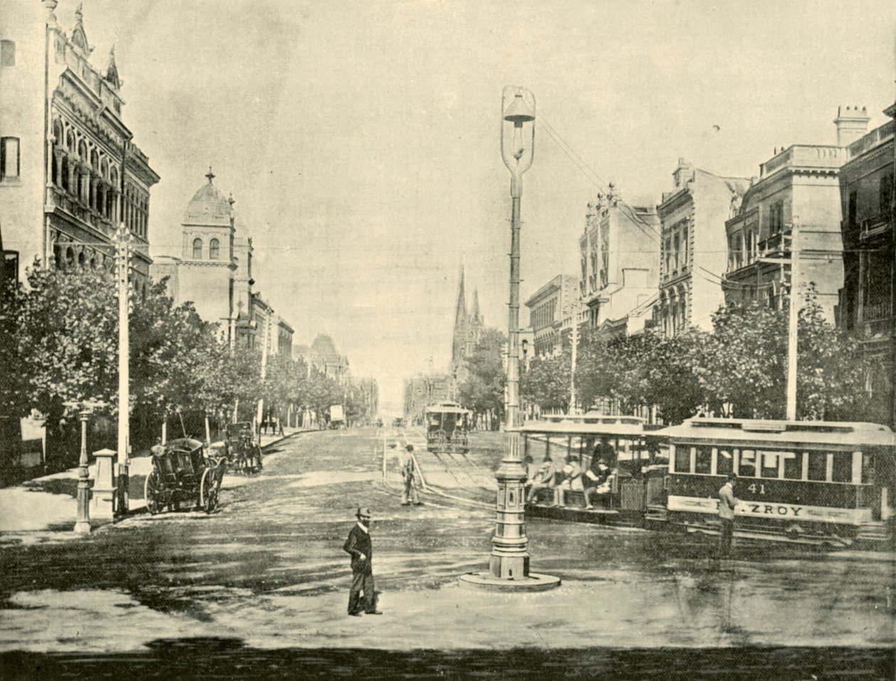 Collins Street, Melbourne, Hazine Binalarından, 1901. by Unbekannt