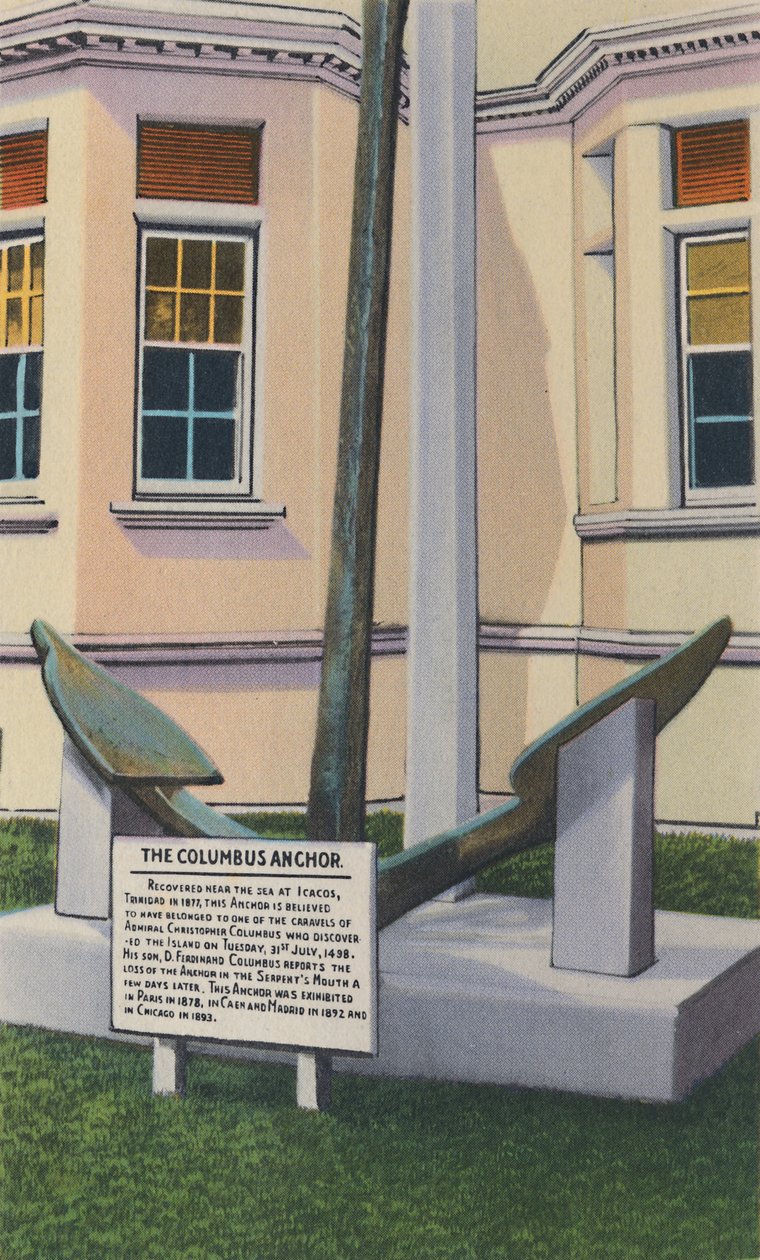 Columbus Anchor, Victoria Enstitüsü, İspanya Limanı, Trinidad, B.W.I., c1940s. by Unbekannt
