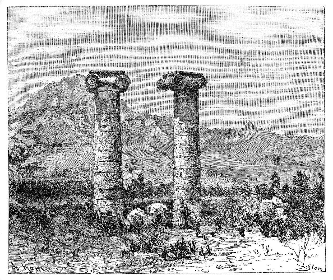 Kibele Tapınağı Sütunları, Sardes Sardes, Türkiye, 1895 by Unbekannt