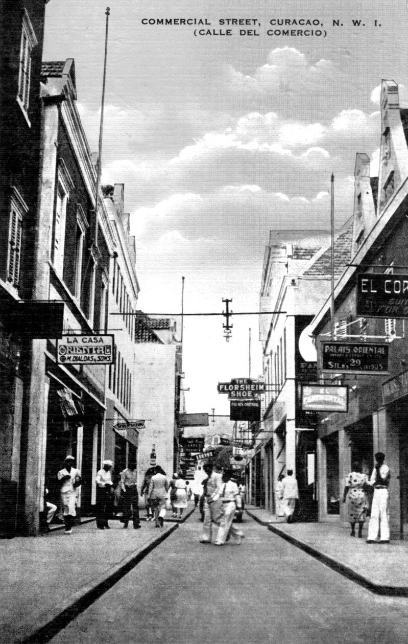 Commercial Street, Curacao, Hollanda Antilleri, c1900s by Unbekannt