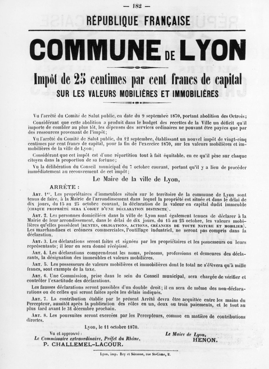 Commune de Lyon, Paris Komünü