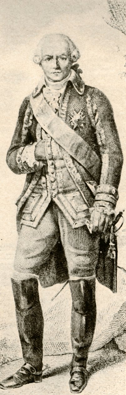 Kont de Rochambeau, bir Fransız subayının elbisesini gösteriyor, 1791, 1937. by Unbekannt
