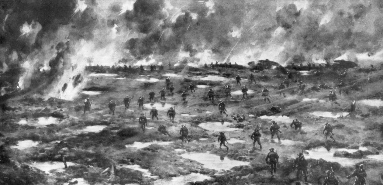 Wytschaete-Messines Sırtı'nın Fethi, Belçika, Birinci Dünya Savaşı, 7 Haziran 1917 by Unbekannt