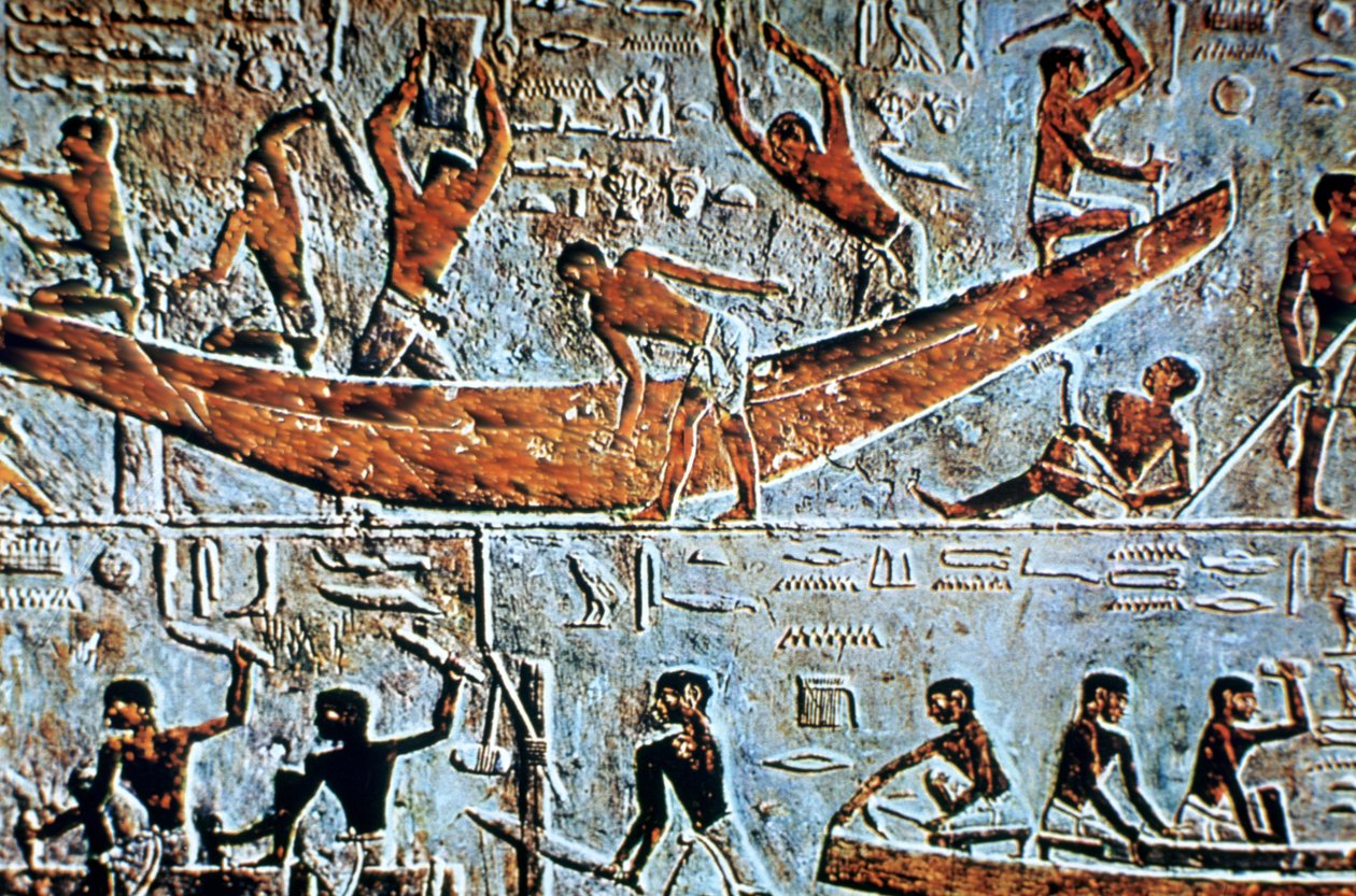 Bir tekne inşaatı, duvar kabartması, Saqqara, Mısır by Unbekannt