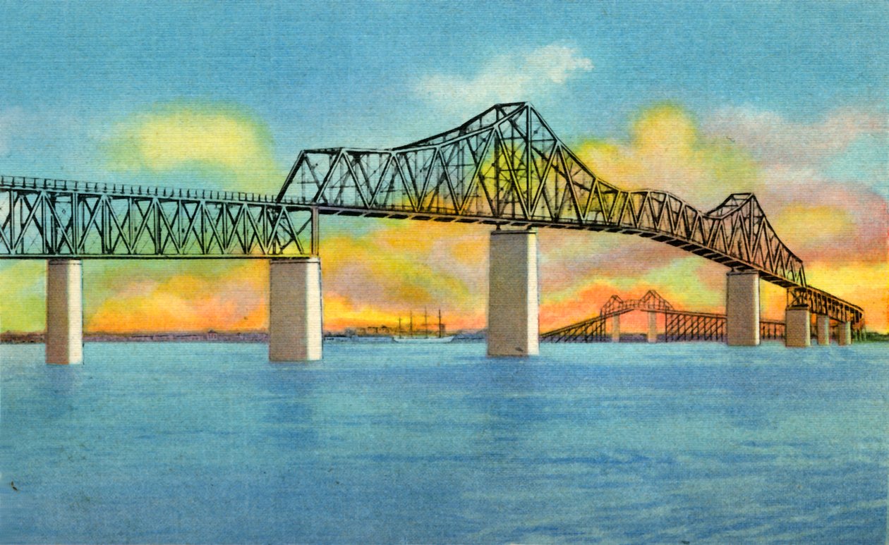 Cooper Nehri Köprüsü, Charleston, SC, 1942. by Unbekannt