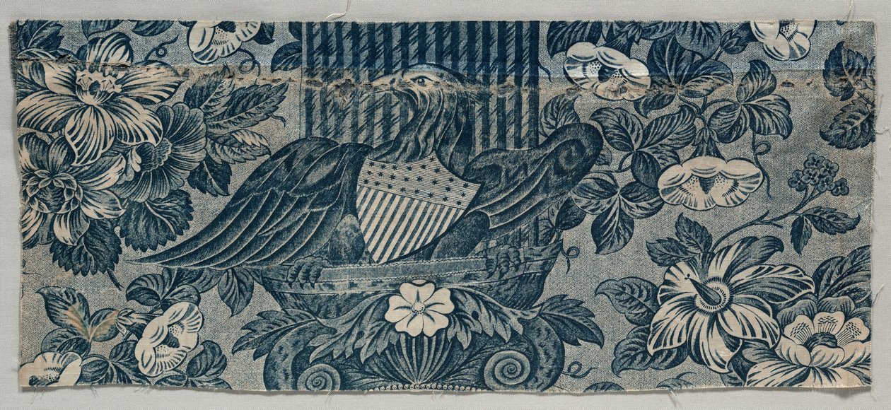 American Eagle, 1830 - 1840 ile Copperplate Baskılı Pamuk Parçası. by Unbekannt