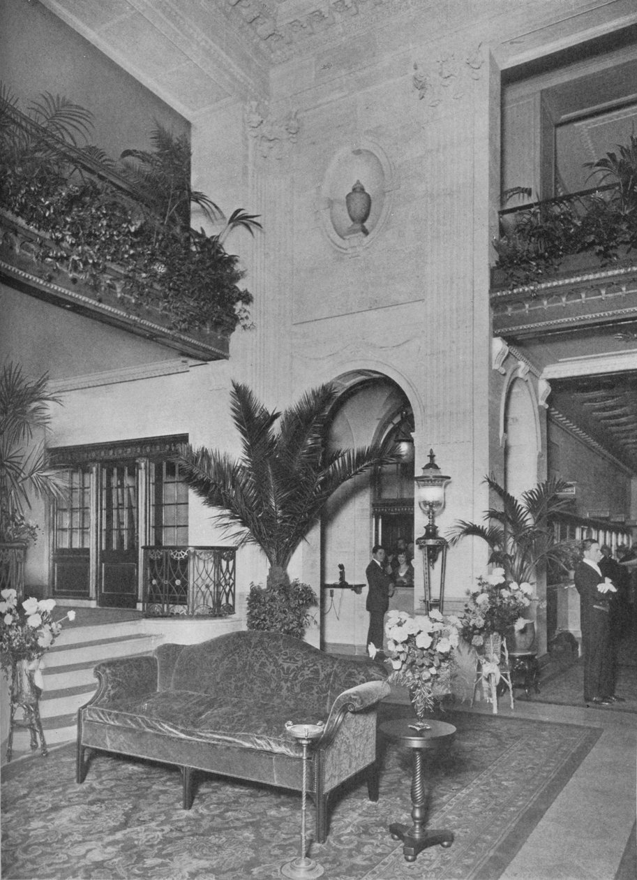 Ana lobinin ofise bakan köşesi, Roosevelt Hotel, New York, 1924 by Unbekannt