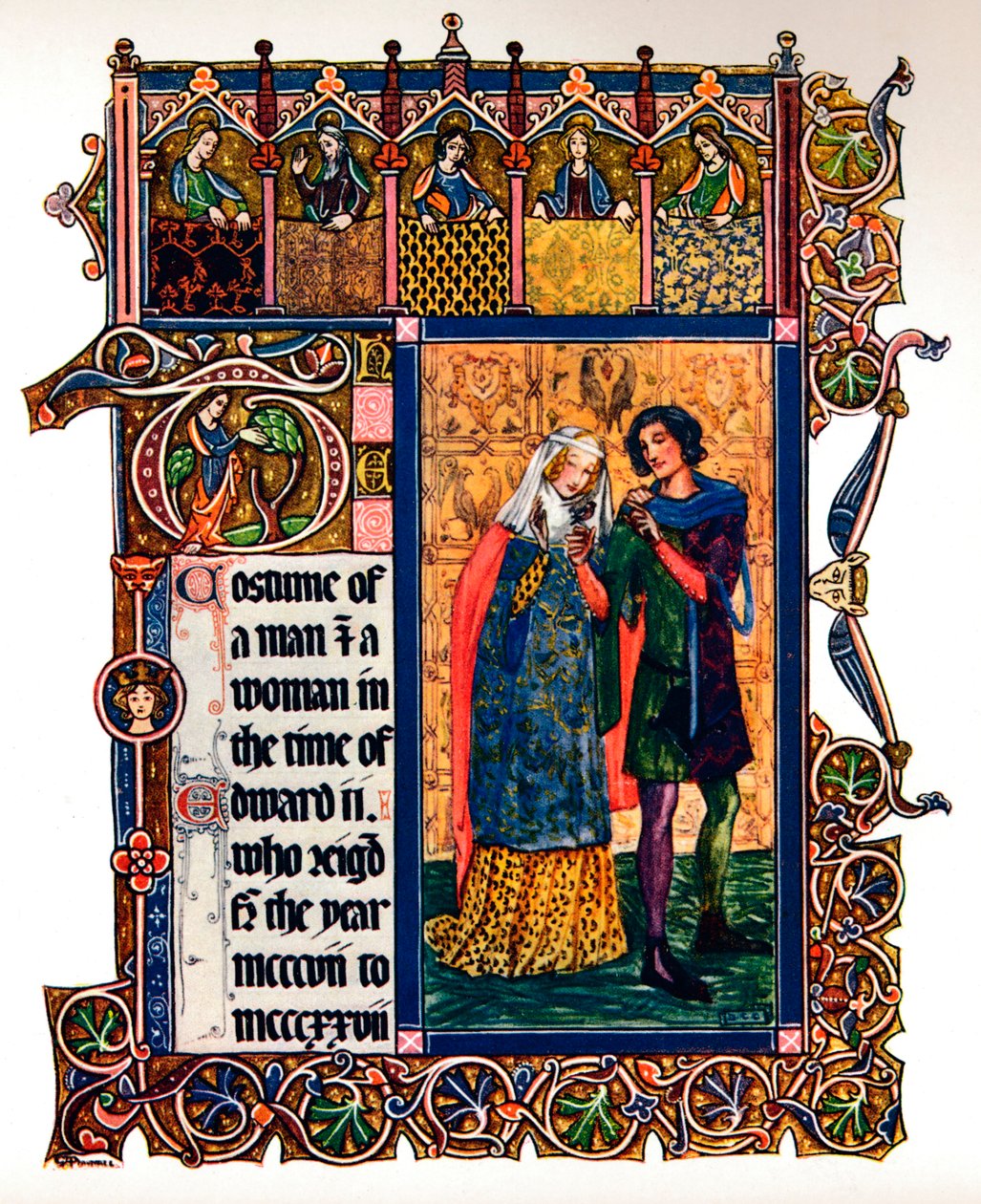 Edward II zamanında bir Erkek ve Kadın Kostümü, 1909 by Unbekannt
