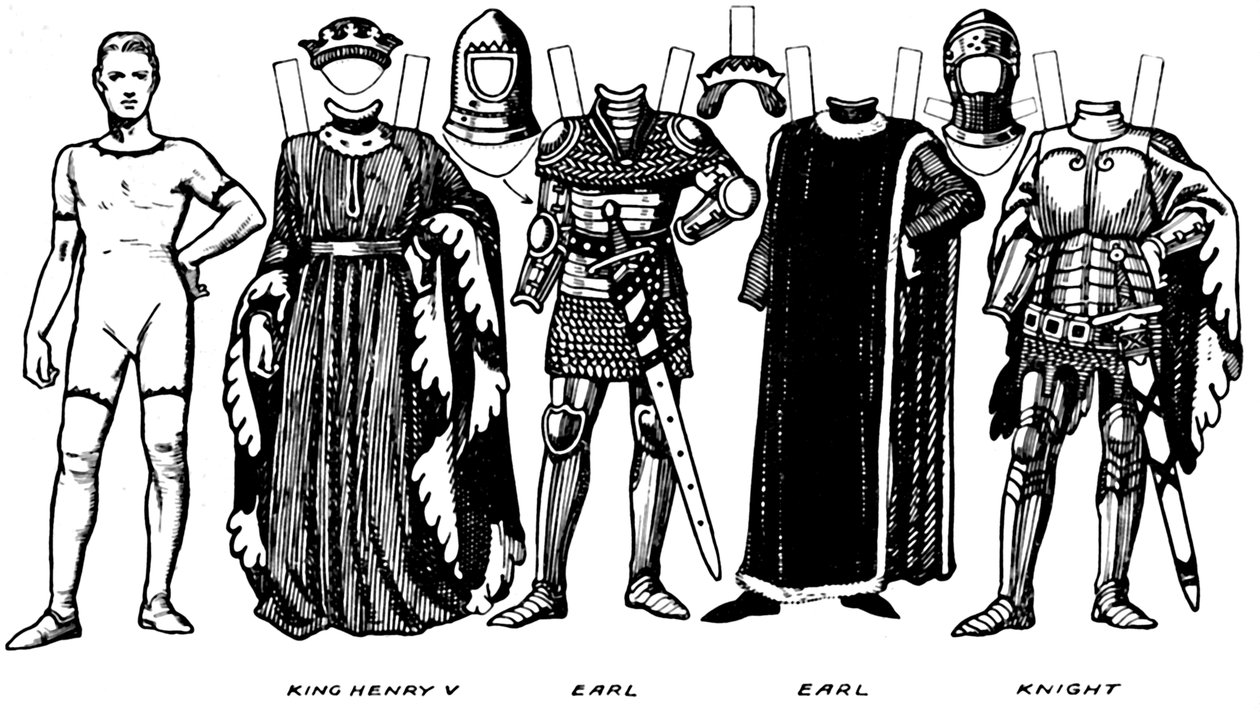 Henry V Hükümdarlığı Döneminde Giyilen Kadın ve Erkek Kostümleri, c1934 by Unbekannt
