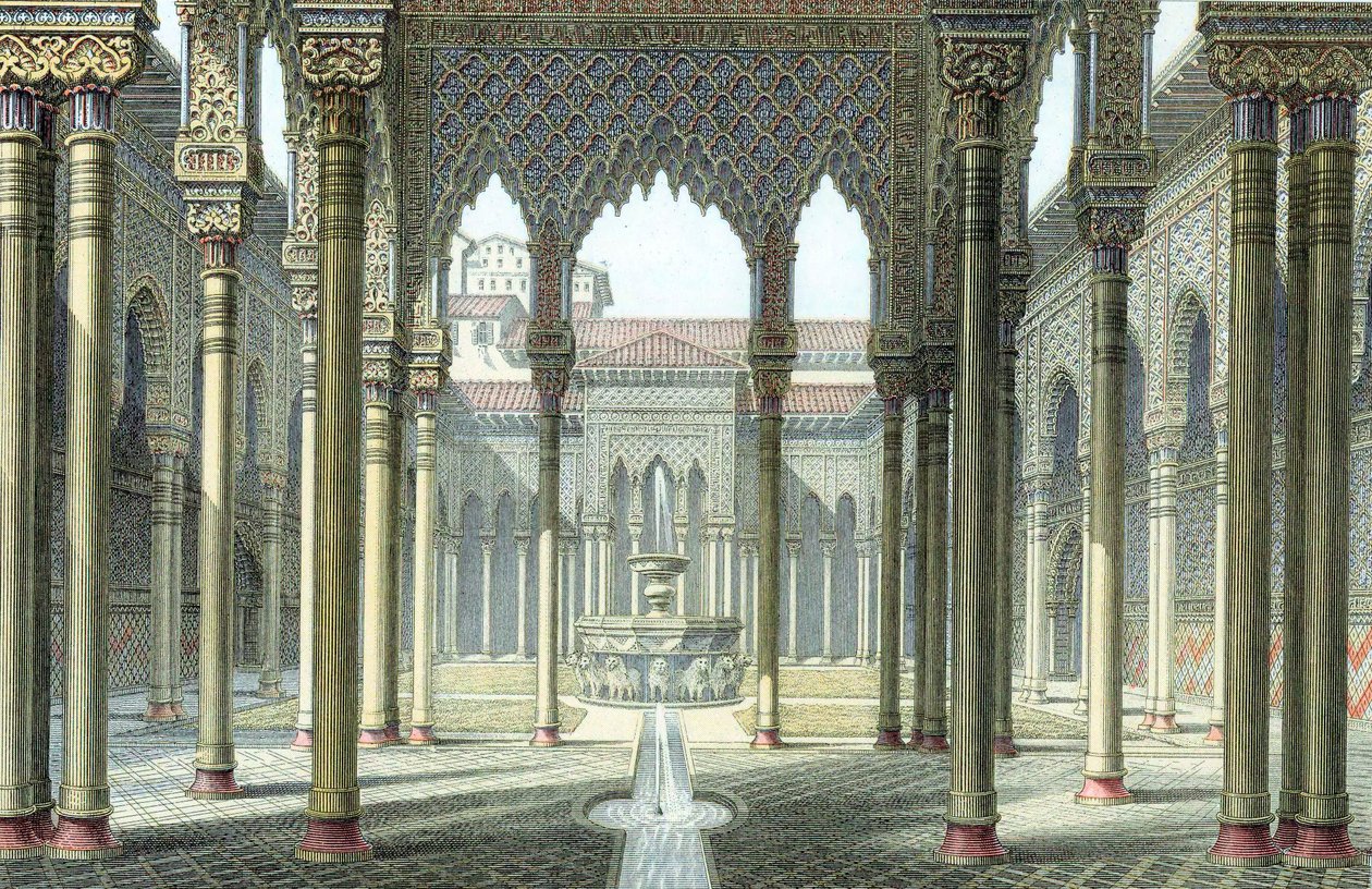 Aslanlar Mahkemesi, Alhambra sarayı, Granada, İspanya, 19. yüzyılın sonlarında by Unbekannt