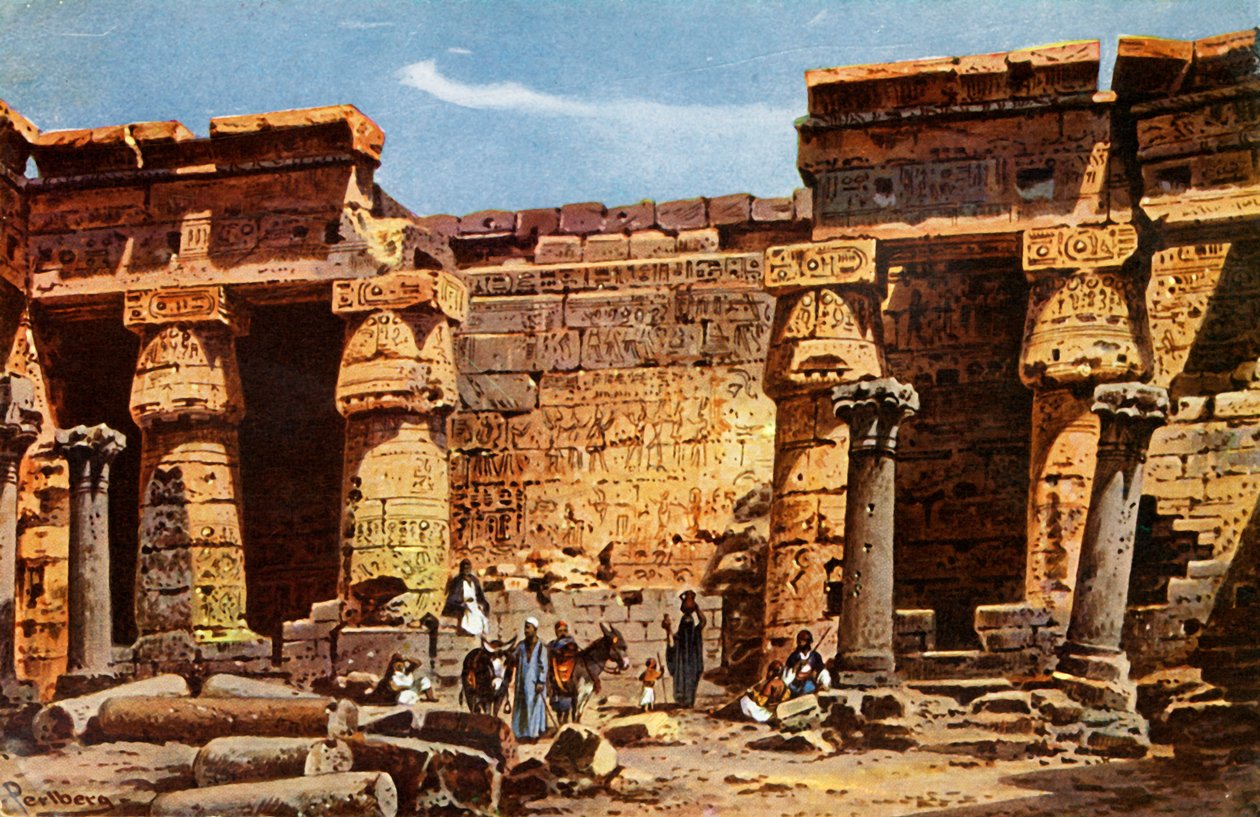 Medinet Hobou tapınağının avlusu, c1918-c1939. by Unbekannt