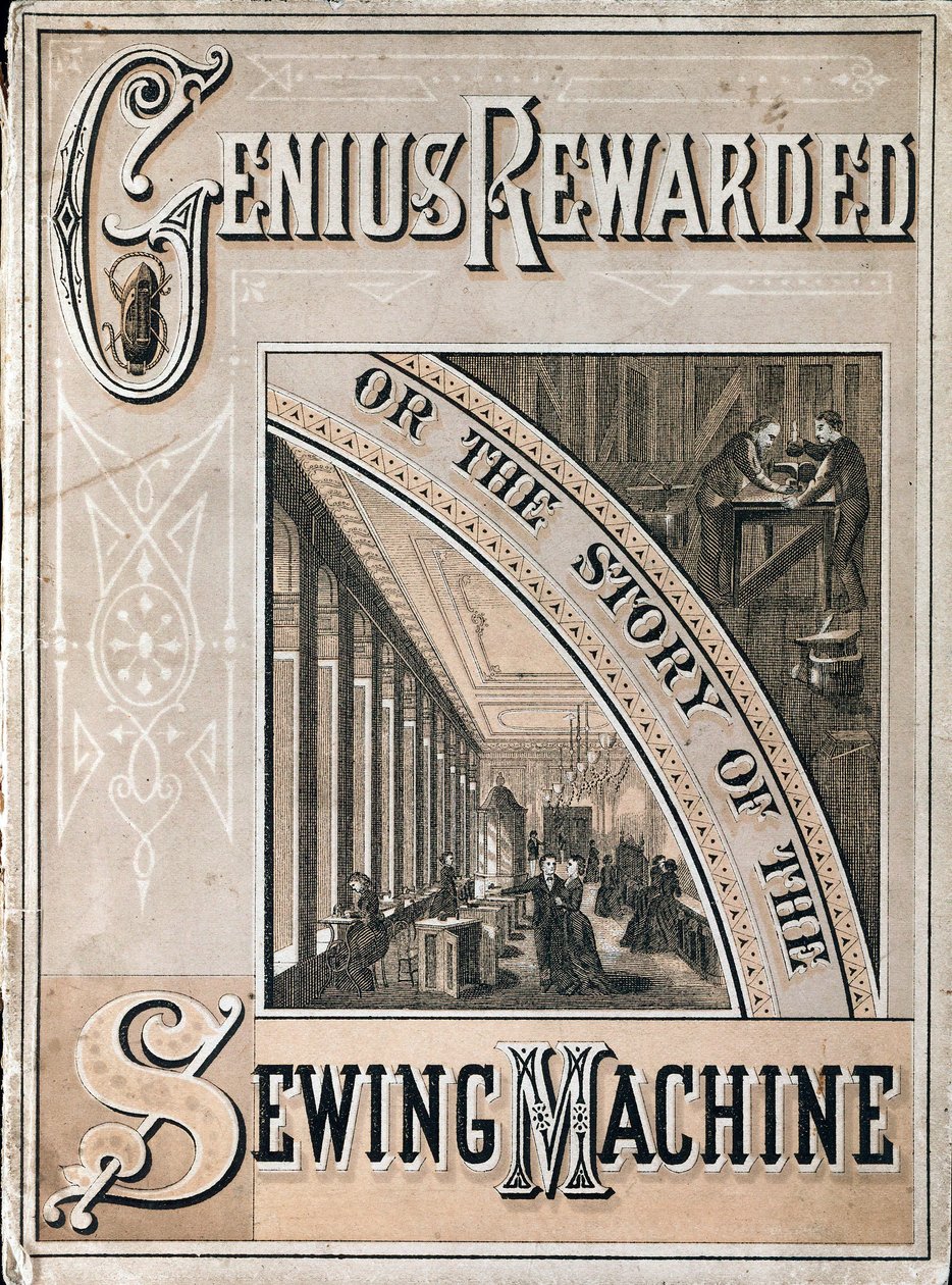 Genius Rewarded veya The History of the Singer Dikiş Makinesinin Kapağı, 1880 by Unbekannt