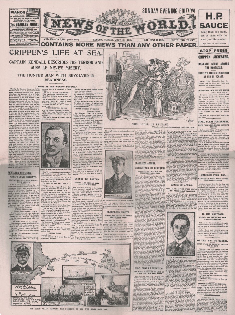 Crippens Life at Sea, News of the World