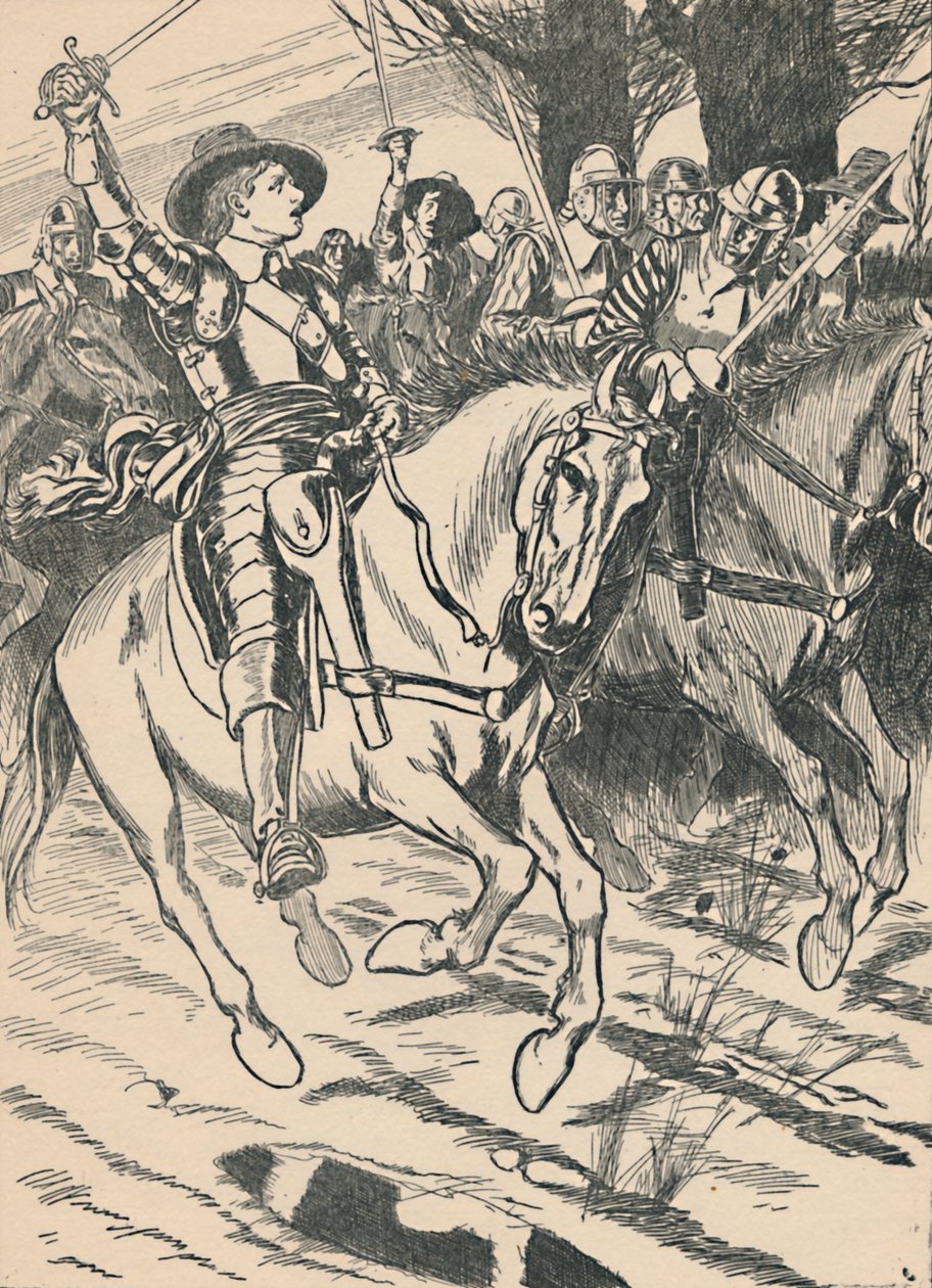Cromwell, Demir Taraflarını Savaşa Yönlendiriyor, c1907 by Unbekannt