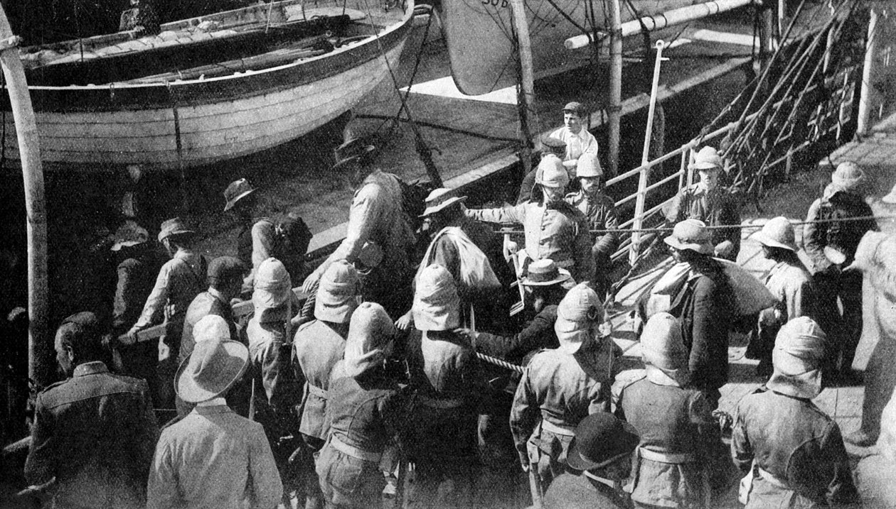 Cronjes Esir Savaşçılar, Rıhtımlar, Paardeberg, Güney Afrika, 1900 by Unbekannt