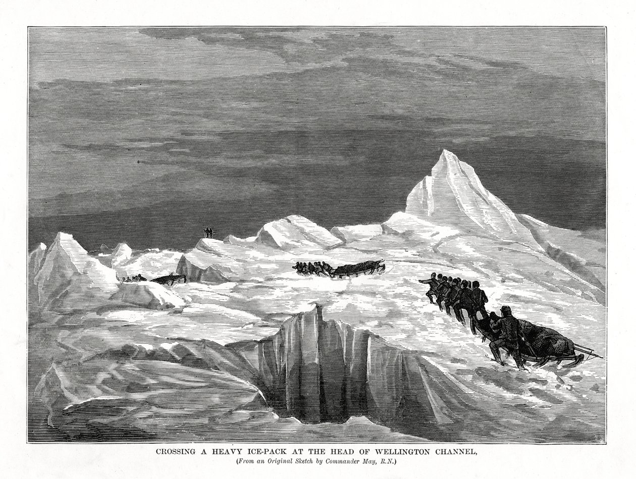 Wellington Kanalı'nın Başında Ağır Bir Buz Paketini Geçmek, 1877 by Unbekannt