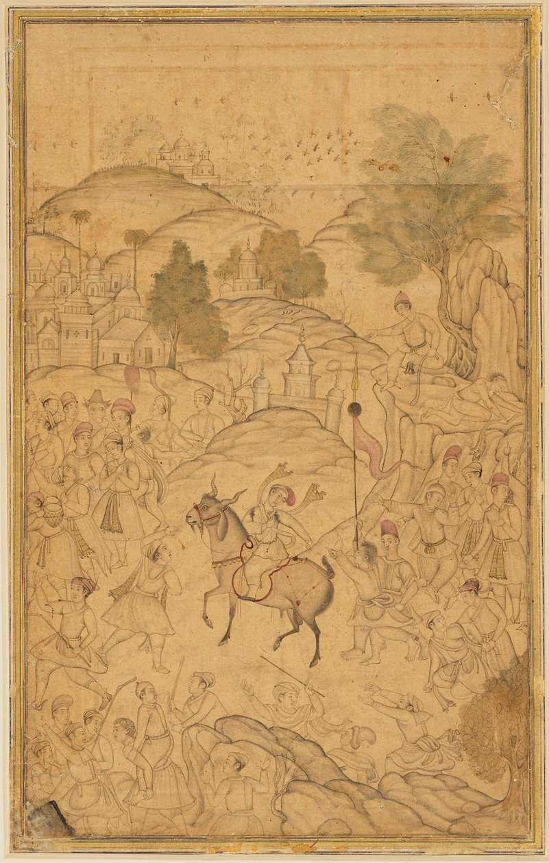 Monte edilmiş figürlü kalabalık sahnesi, 16. yüzyıl by Unbekannt