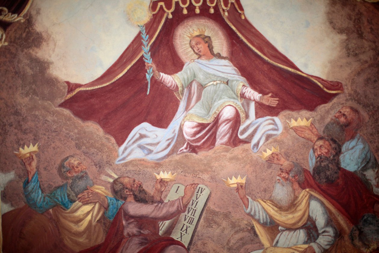 Loreto kilisesinde taçlandırılmış Meryem freski; Prag, Çek Cumhuriyeti by Unbekannt
