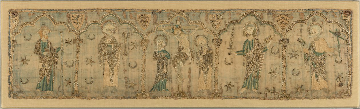 Azizler tarafından kuşatılan çarmıha gerilme, İngiliz, ca. 1270 muhtemelen 1272