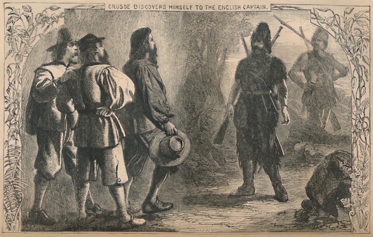 Crusoe İngiliz Kaptanına Kendini Keşfediyor, c1870 by Unbekannt