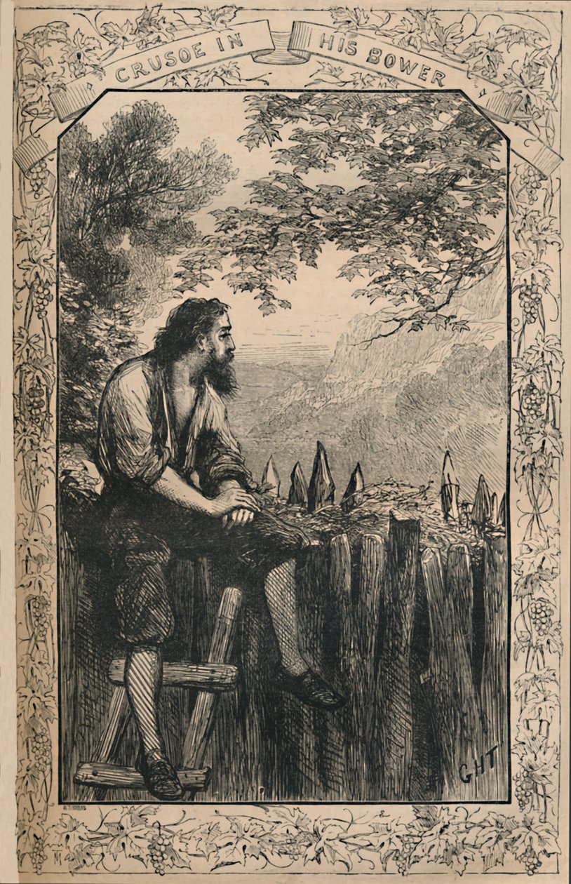 Bower'da Crusoe, c1870 by Unbekannt