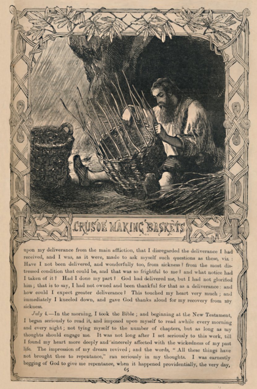 Crusoe Sepet Yapımı, c1870 by Unbekannt