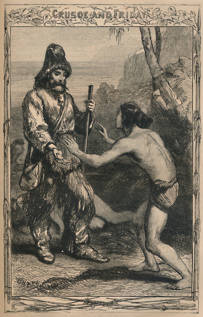 Crusoe ve Cuma, c1870 by Unbekannt