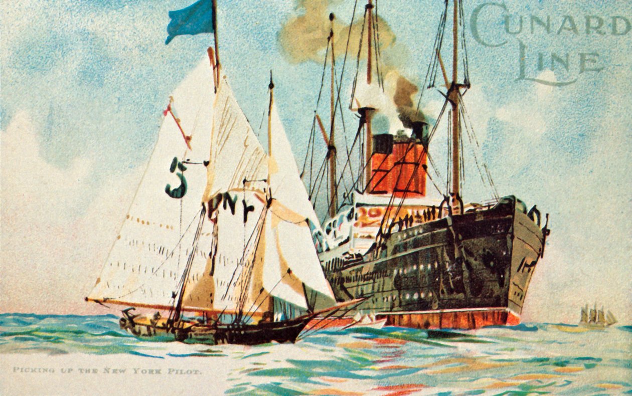 Cunard Line - New York Pilotunu Almak, c1904. by Unbekannt