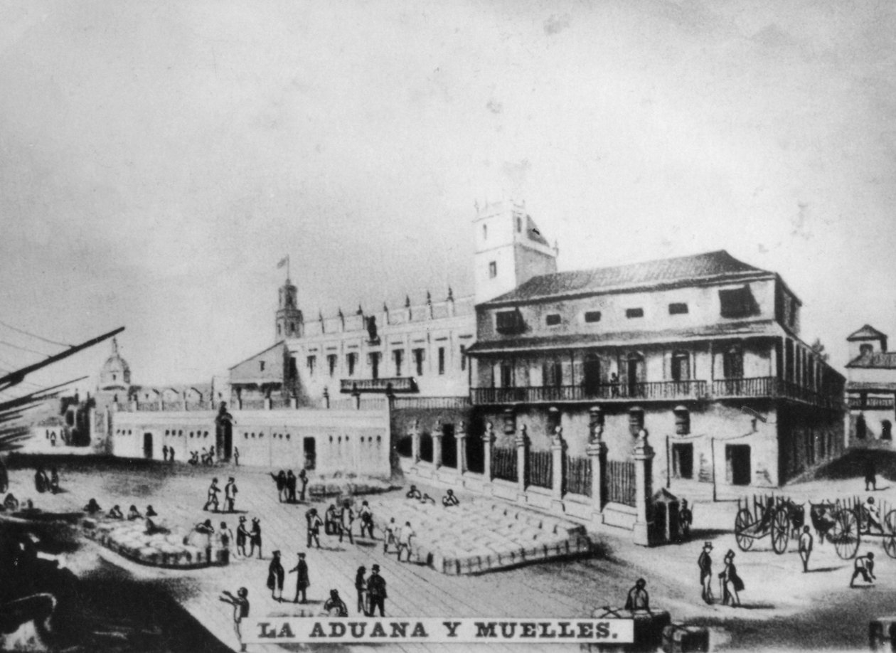 Gümrük binası ve rıhtımlar, Havana, Küba, 1841, [c1910] by Unbekannt