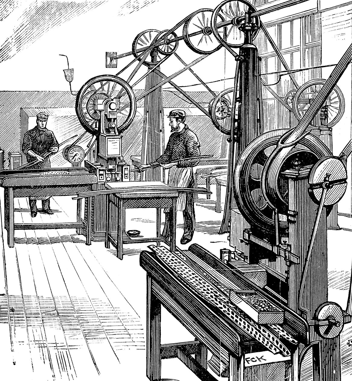 Metal şeritlerden bozuk para kesme, Royal Mint, Londra, 1897 by Unbekannt