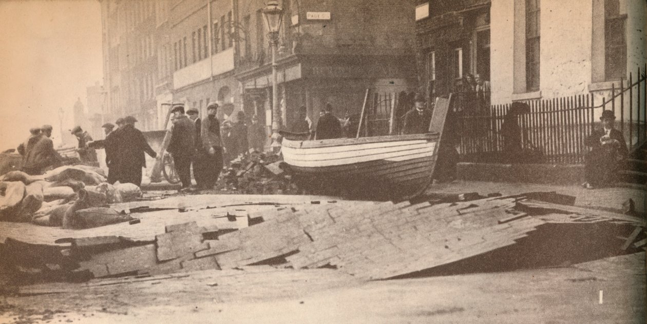 Thames kıyılarını patlattığında ve bir dizi yağa neden olduğunda Victoria Setinde meydana gelen hasar by Unbekannt
