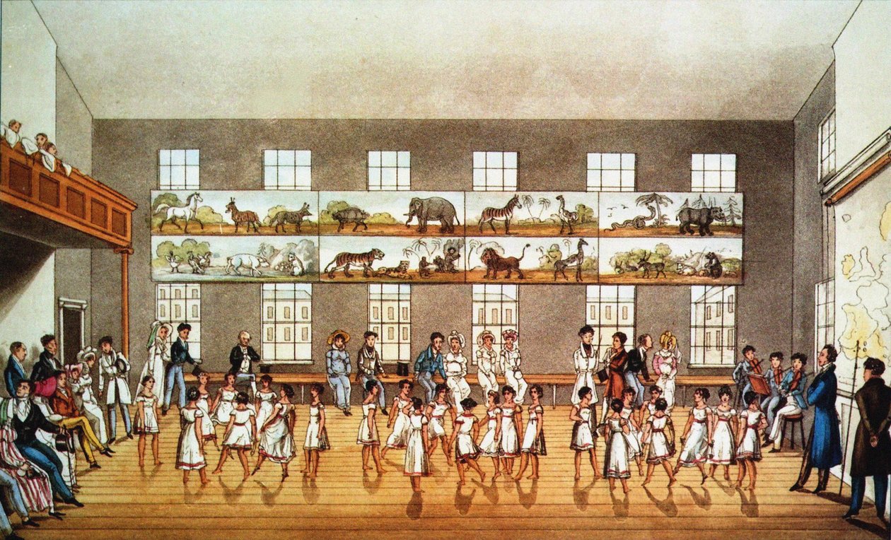 Robert Owen's Foundation New Lanark'ta Dans Dersi, 1823. by Unbekannt