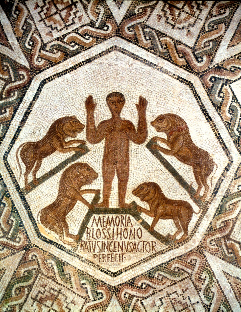 Daniel aslan ininde, Roma mozaiği, 5. yüzyıl by Unbekannt