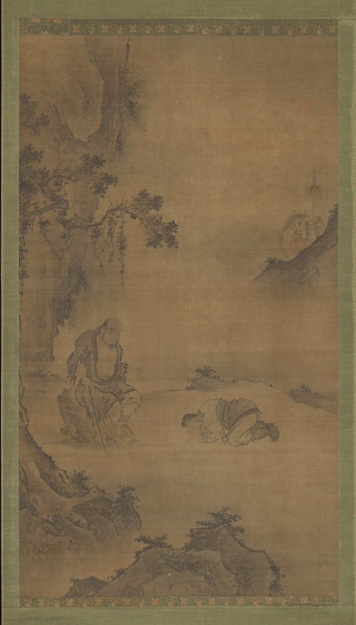 Taoist ölümsüz Li Tieguai, 15.-16. yüzyılda bir ziyaretçi kabul ediyor. by Unbekannt
