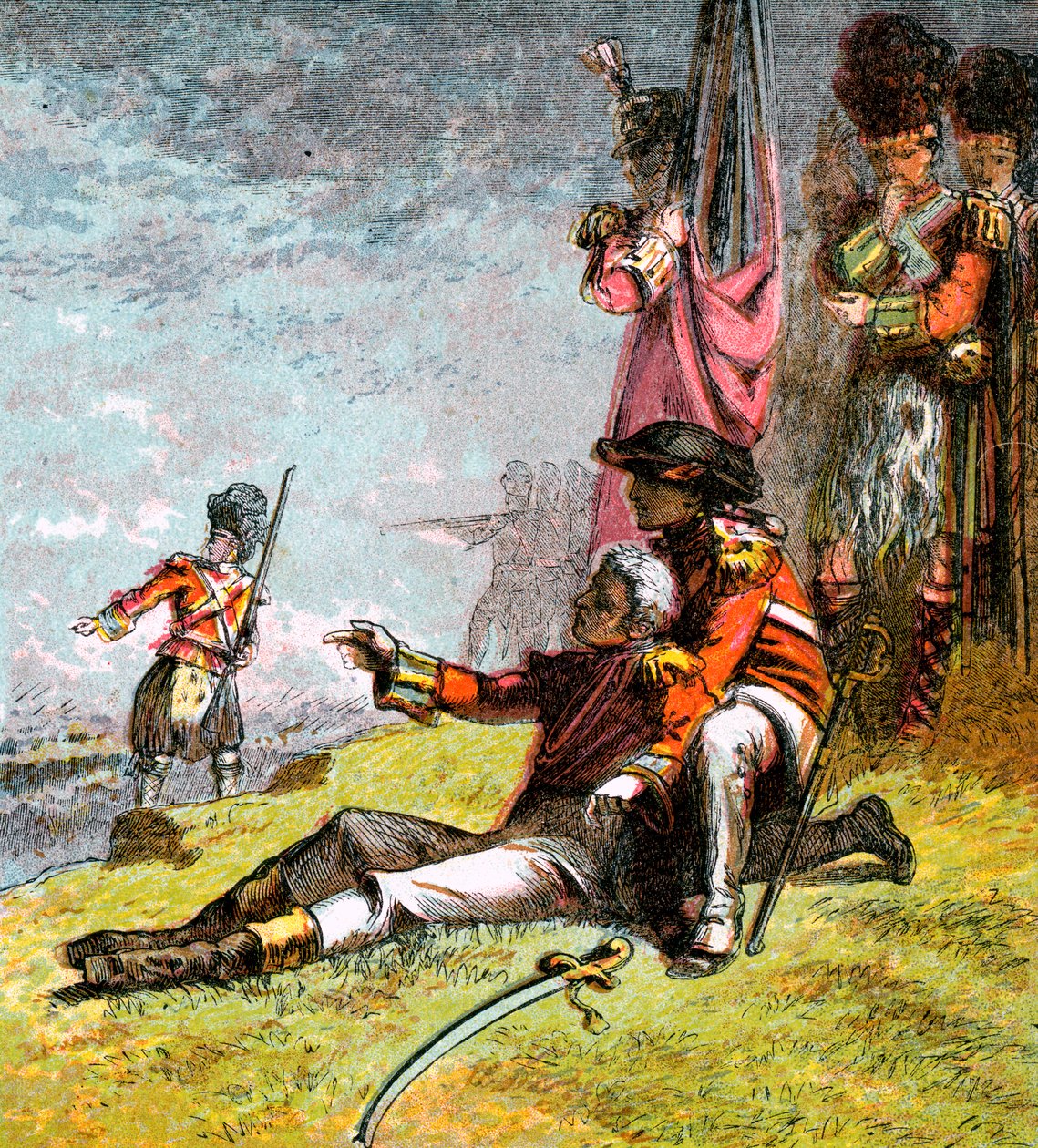 General Wolfe'un ölümü, 1759 c1850'ler by Unbekannt