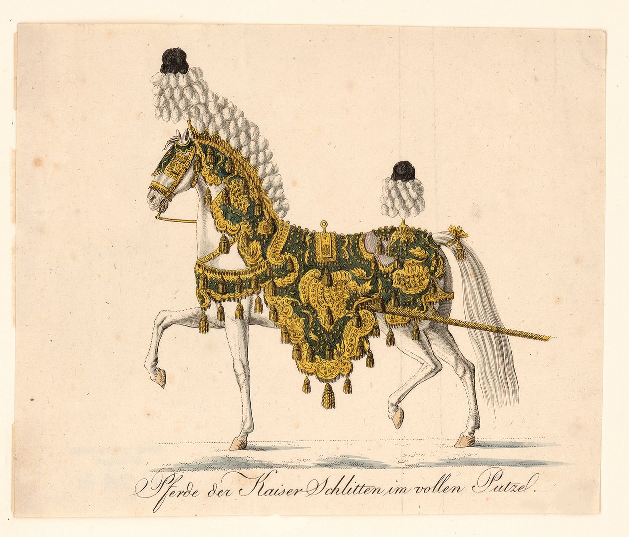 İmparatorların Tören Atlı Arabalarının süslü at mobilyaları, 1815 by Unbekannt