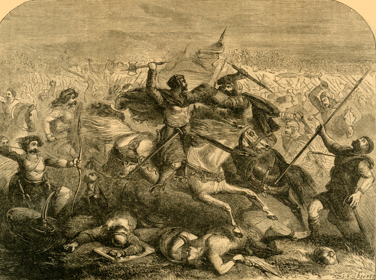 Arthur, c1890 tarafından Saksonların Yenilgisi. by Unbekannt