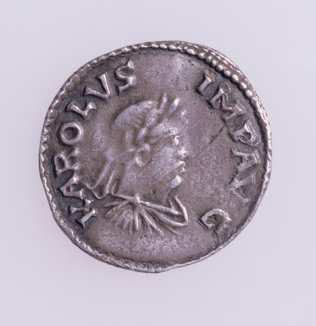 Charlemagne Denier (742-814) ön yüzde Charlemagne