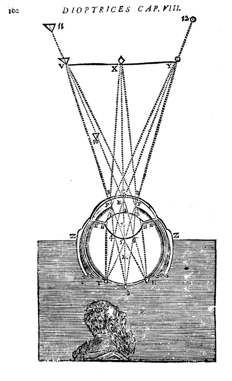 Descartes vizyonun açıklaması, 1692 by Unbekannt