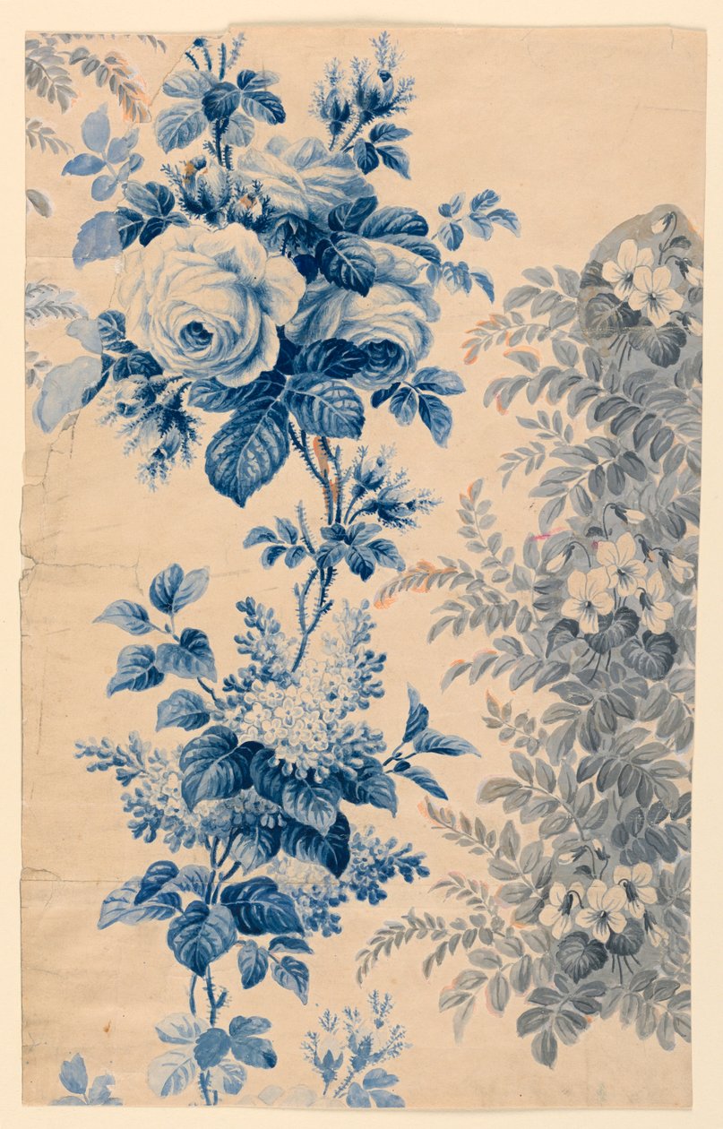 Çiçekli Kumaş veya Duvar Kağıdı Tasarımı, 1880–90 by Unbekannt