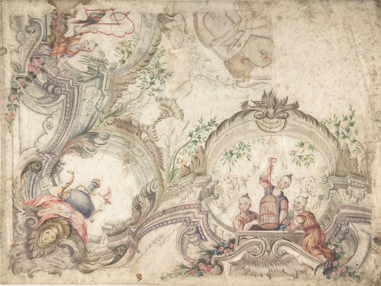 Chinoiseries ile Tavan Dekorasyonu için Tasarım, 1725-75. by Unbekannt