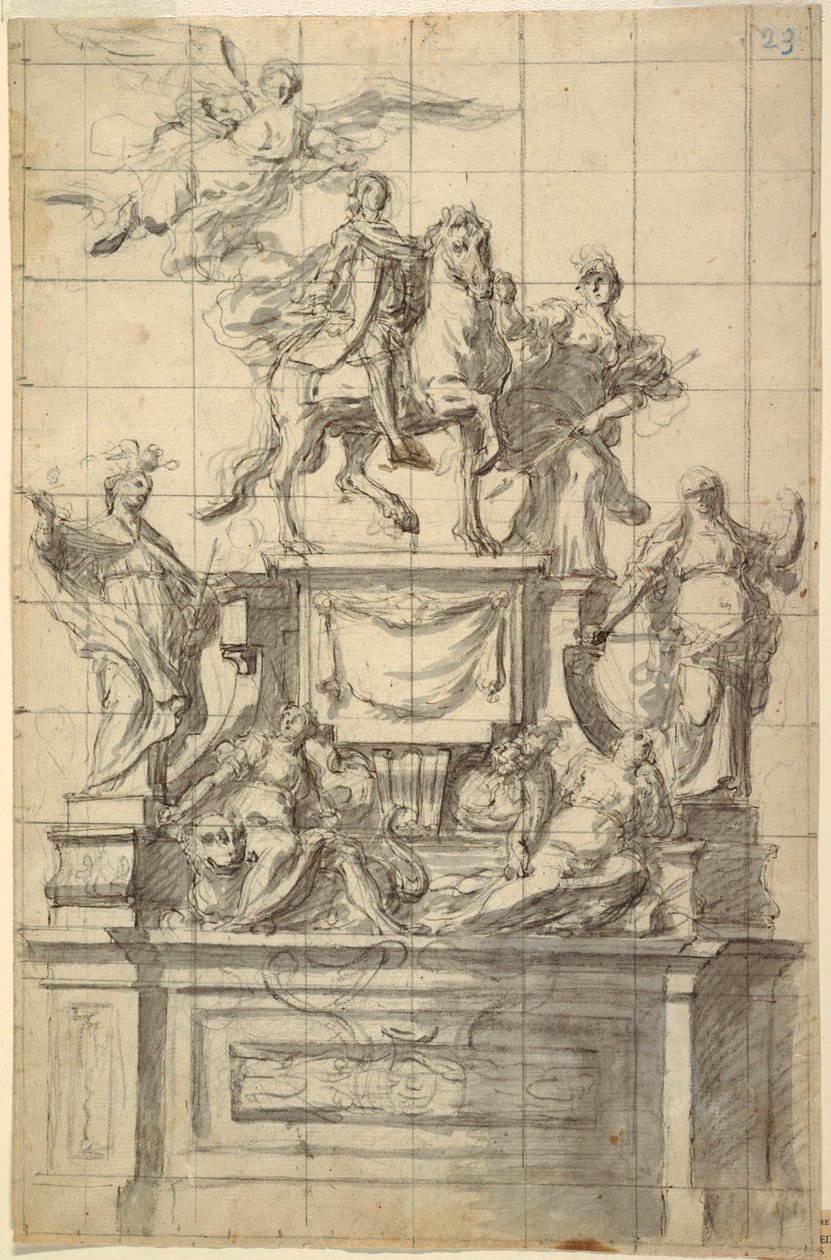 Napoli İmparatoru Charles VI Anıtı için Tasarım by Unbekannt