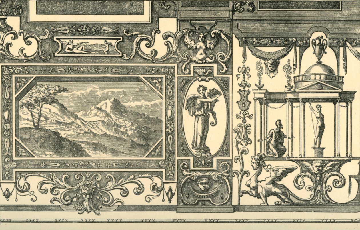 Grotesk tadında bir duvar veya tavan dekorasyonu için tasarım, 16. yüzyıl, 1881. by Unbekannt