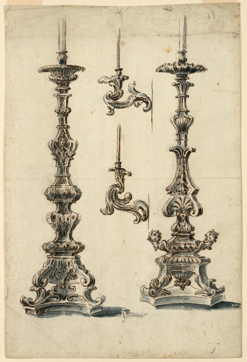Altar Şamdanları ve Şamdanları İçin Tasarımlar by Unbekannt